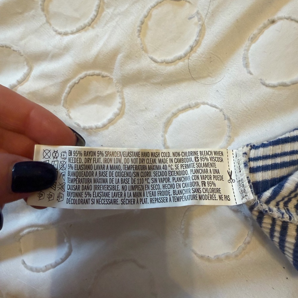 Forever 21 Blue and White Striped Ribbed Racerback Tank - Picture 3 of 3